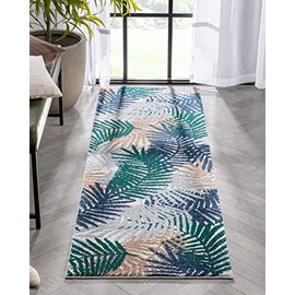 Well Woven Sono Blue Palms Botanical Runner Rug (2'3" x 7'3")