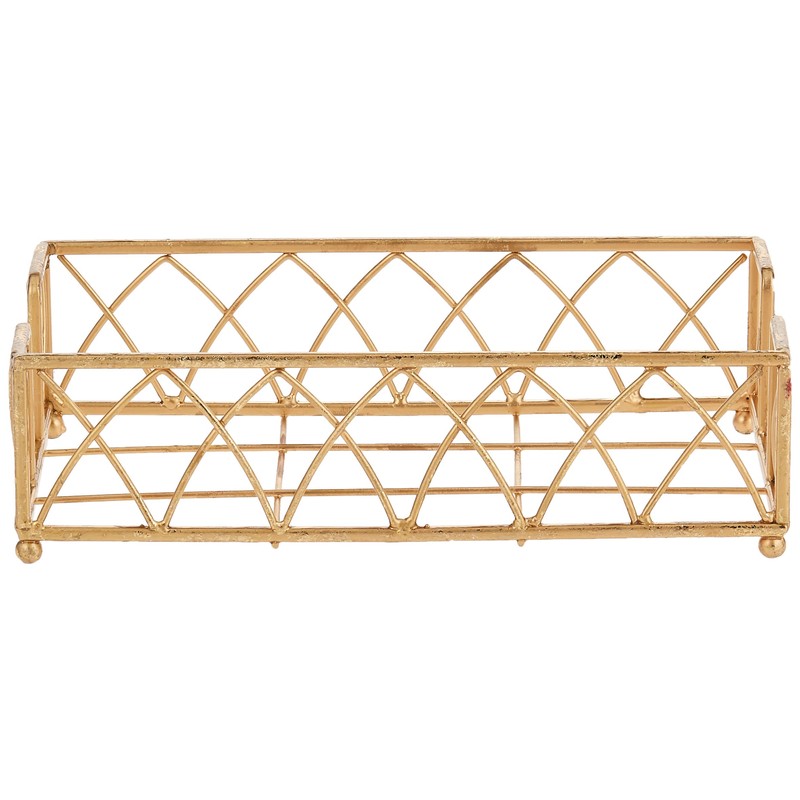 Boston International Arch Design Guest Towel Napkin Holder Caddy, Gold
