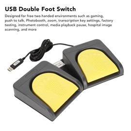 Elprico USB Foot Pedal, Double Foot Switch, Mechanical Switch with Two Pedals, MIDI Controller, HID, Programmable USB Double Foot Switch