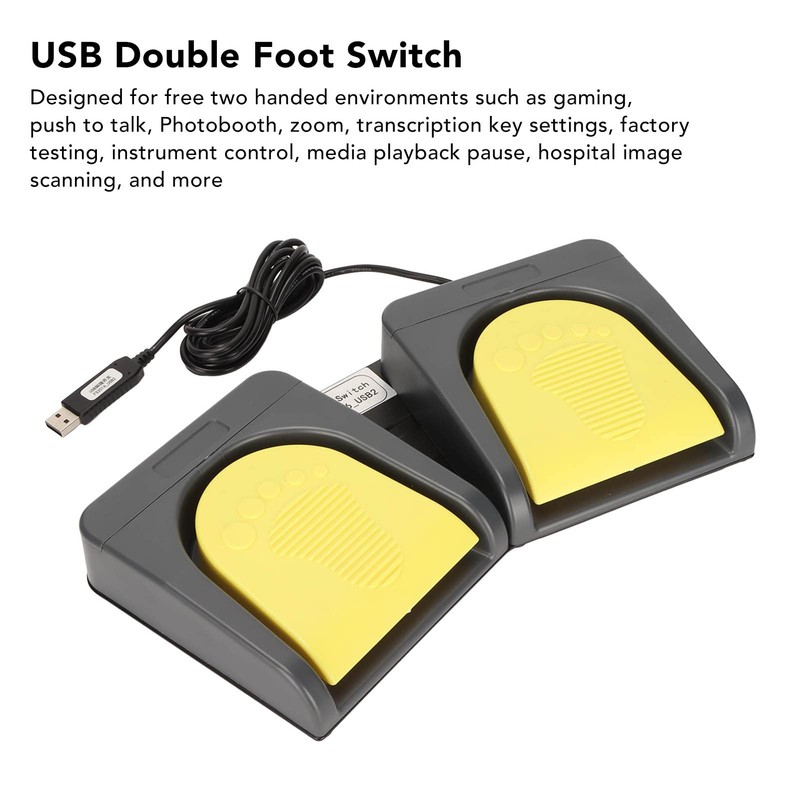 Elprico USB Foot Pedal, Double Foot Switch, Mechanical Switch with
