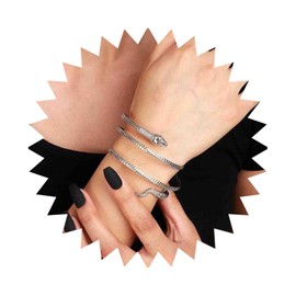 Cimenexe Bohemian Gold Snake Bracelet Gold Snake Bracelet Snake Bracelet Upper Arm Cuff Bracelet Minimalist Snake Adjustable Bracelet Jewellery for Women, Zinc, No gemstone