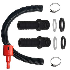 Water Butt Connector Kit with Flex Hose, 50 cm Connection Hose,2 Rubber Seal and 2 Hose Clamps, Connection Hose, Rain Butt Connector for Rainwater Barrels