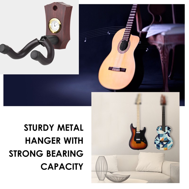 2-in-1 Guitar Wall Mount with Hygrometer Humidity Meter Guitar Wall