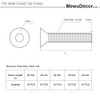 M6-1.0 x 20/25/30/35/40mm Flat Head Socket Cap Screws, Allen Socket