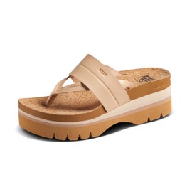 Reef Vista Higher Savanah Womens Fashion Platform Sandal, Soft Cushion Footbed, Arch Support, Seashell, 8