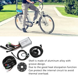 BuyWeek Electric Bicycle Brushless Motor Controller Kit, 36V 48V 15A Rectangular Wave Controller LED880 Display Meter 130X Thumb Gas Kit for 250W Brushless Motor