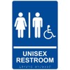 ComplianceSigns.com Accessible Unisex Restroom Sign, ADA-Compliant Braille and Raised Letters,