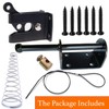 Door Latch - Self-Locking Gate Latch for Outdoor Fence, Black
