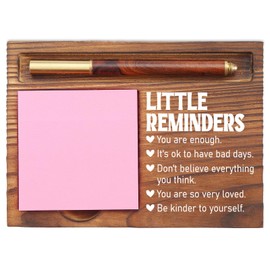 Little Reminders Sticky Note Holder, Encouraging Desk Organizer for Mental Wellness, Self-Care Inspirational Gift for Women, Friends, Self-Stick Note Pad Holders EDP119