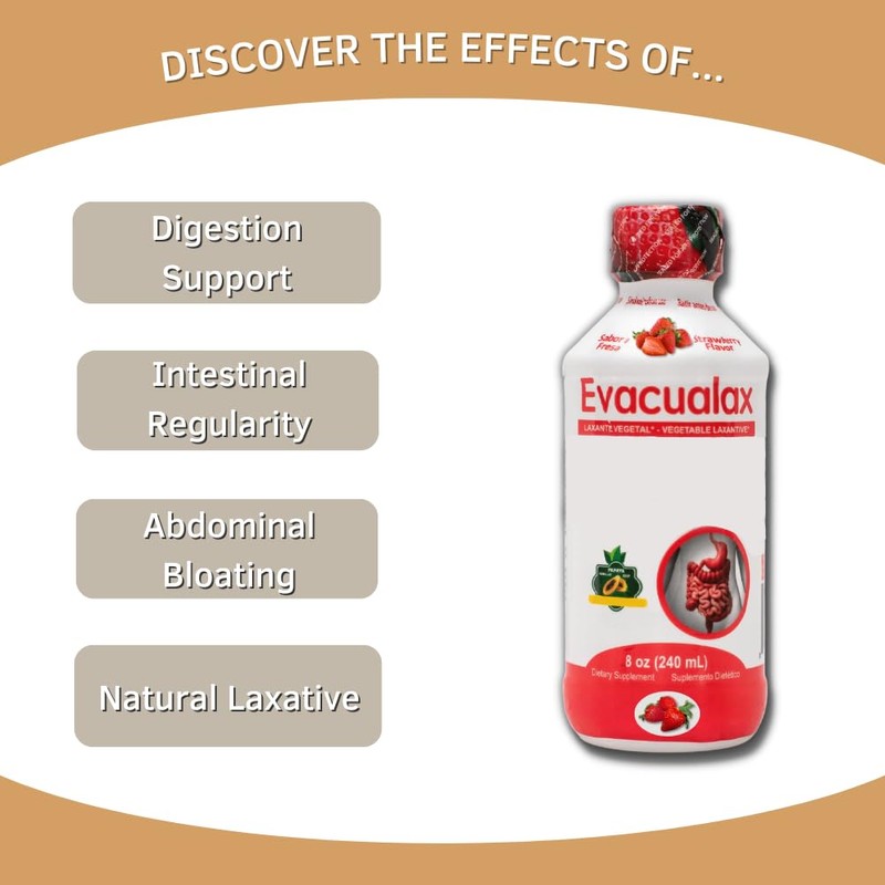 EVACUALAX Senna Liquid Laxative for Adults & Kids - Strawberry