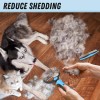 Docrok Pet Grooming Combo - Blue Deshedding Brush with Metal