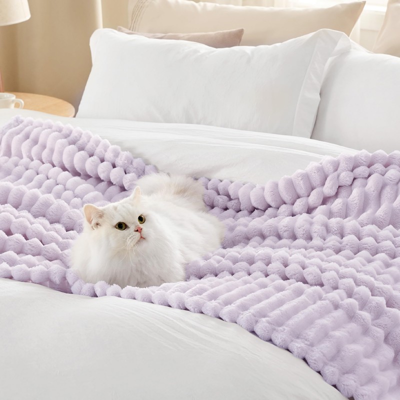 Bedsure Bedsure Lavender Fog Twin Blanket for Bed - GentleSoft