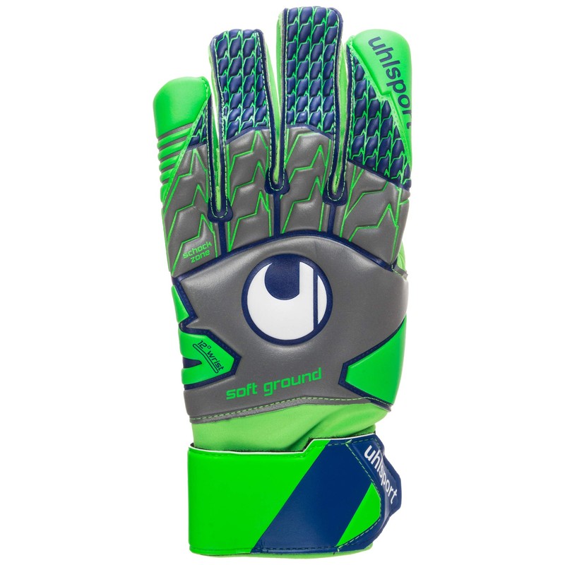 Uhlsport Herren Tensiongreen Soft HN Comp Torwarthandschuh, Dark grau/Fluo grün/Marin,