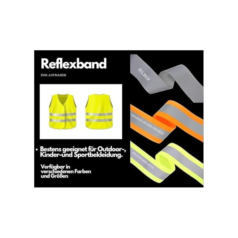 NTS Sewing Technology, 10 Metres, High-Quality Reflective Tape, Reflective Tape,