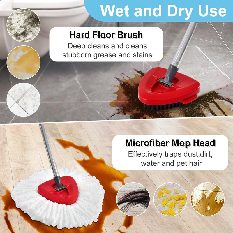 Spin Mop Head, Mop Replacement Handle,Brush,Base Compatible with O Cedar