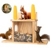 Wood Squirrel Feeder, Squirrel Feeders for Outside Winter, Wooden Chipmunk