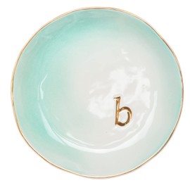 COLLECTIVE HOME - Ceramic Jewelry Tray, Decorative Trinket Dish for Rings Earrings Necklaces Bracelet Watch Keys, Birthday Mother's Day Christmas Gift for Women, 4.75", Colored Surface (B)