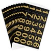 240 Pieces 10 Sheets Numbers Stickers Mailbox Numbers Self Adhesive Vinyl Numbers for Residence and Mailbox Signs (Gold on Black,1 Inch)