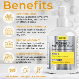 Rida Hair Research Institute Psoriasis Cream for Itchy Scalp, Face & Body | Eczema Cream for Adults | Psoriasis Treatment for Skin | Itching, Irritation & Redness Relief | XL Size