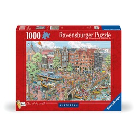 Ravensburger Puzzle 12000296 Amsterdam 1000 Pieces Puzzle for Adults and Children from 14 Years, City Puzzle Amsterdam