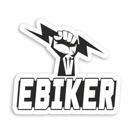 2 x 10cm E-Biker Lightning Bolt Vinyl Stickers - Black MTB Mountain Bike Bolt Electric Sticker #70809