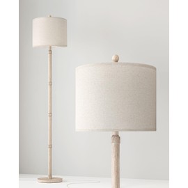 BOBOMOMO Retro Farmhouse Floor Lamp Rotary Switch, 62" Resin Vintage Floor Lamp, Rustic Tall Floor Lamp for Living Room, Corner, Bedroom, Corner Floor Lamp(Without Bulb)