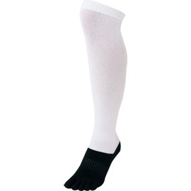 Zet Men's Baseball, Black Foot, 3P Five Toe Socks, White