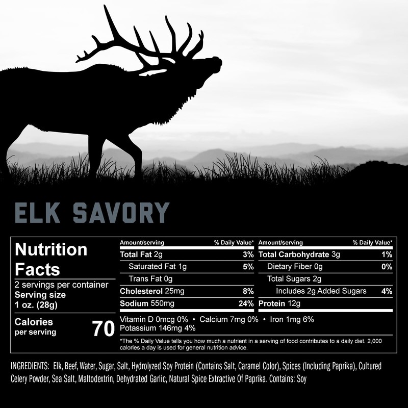 ICON Meats Elk and Beef Jerky Steak Strips - Savory
