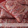 DJY Red Paisley Quilt Set Full Size Boho Quilt Bedspread