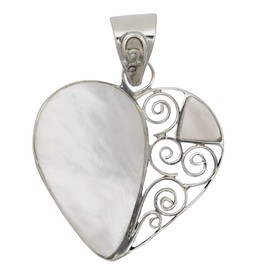 I-be, Mother of Pearl Heart Pendant 925 Silver 2047 Heart, Sterling Silver Pearl, Mother of Pearl