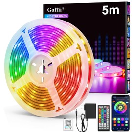 LED Strip 5m, LED Streifen Bluetooth RGB Led Band Selbstklebend mit Fernbedienung und APP. Musik Sync, Timer-Einstellung Dimmbar Led Stripes Lichterkette für Zimmer Partei deko