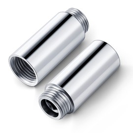 Amylove 2 Pcs Shower Head Extension Arm Stainless Steel Shower Pipe Extension 1/2pt Male to 1/2pt Female Thread Cast Pipe Fitting Coupler Adapter(2.4 Inch)