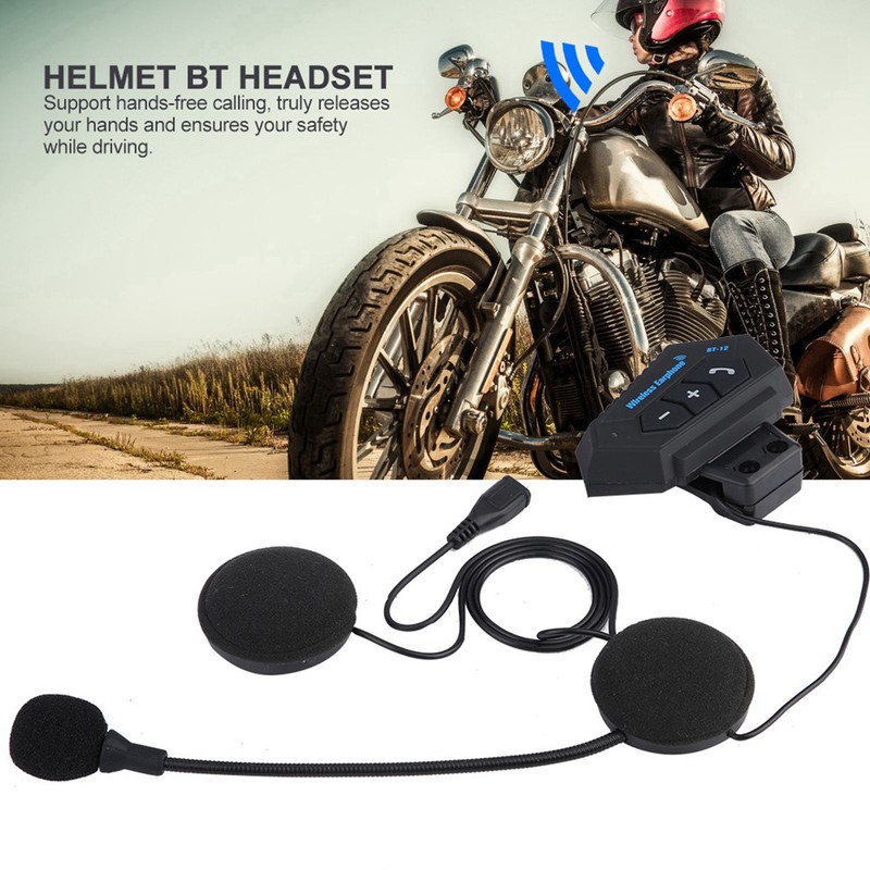 1 Pair Motorcycle Helmet BT Headset Headphone Speakers Support Handsfree