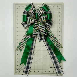 Handmade St. Patrick's Day Bow, Shamrocks, Stripes, Check