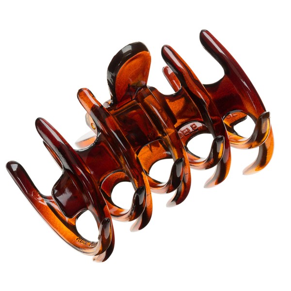 France Luxe Belle Hazel Matte Tortoise Claw Clip, Medium Hair