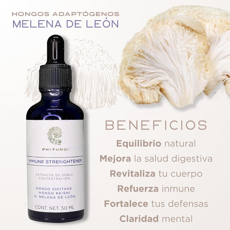 Extracto de Reishi, Shiitake y Melena de León de Doble
