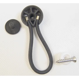 StayPut Bungee/Shock Cord Fastener, Black w/White Surface Attachment Knob & Mounting Screw (1)