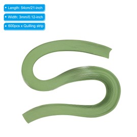 PATIKIL 600pcs Quilling Strips Paper 1/8"(3mm) 21"(54cm) Origami Paper Quilling Strip for Art DIY Hand Craft Christmas, Army Green