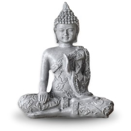 Zen Light Zen'Light Meditation Buddha 1 – Zen and Feng Shui Decoration – Brings a Peaceful and Relaxing Atmosphere to Your Home – Lucky Charm Statue Grey – Height: 12 cm, Resin Stone