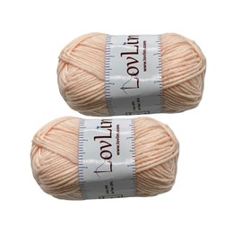 LovLim Yarn Pack, 2 skeins of 50g Each, Soft Cotton Yarn for Crochet and Knitting, Craft DK Amigurumi Yarn (Porcelain)