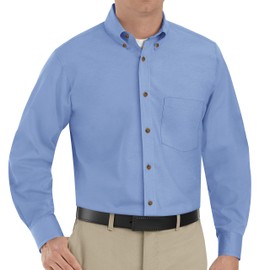 Red Kap Men's Poplin Dress Shirt, Light Blue, 4X-Large