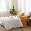 MooMee Bedding Sheet Set 100% Washed Cotton Linen Like Textured