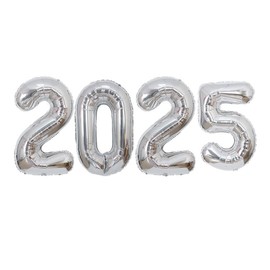 16 Inch 2025 Balloons Number 2025 Foil Balloons for New Years Eve Party Supplies Anniversary Party Graduation Decorations Home Office Decoration, Silver