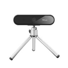 Trust Tyro Full HD All-in-one Webcam with Built-in Microphone, 1080p, Auto-focus, Plug and Play, Tripod Stand Included, Hangouts, Meet, Skype, Teams - Black