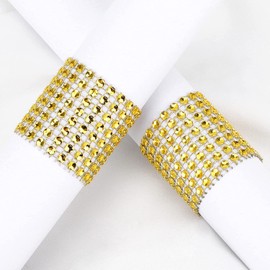 Margueras Serviettenringe, Strassband, 13 x 4 cm, 100 Stück, gold, 100 Stück