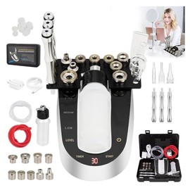 Diamond Microdermoabrasion Machine, Dispositivo de Microdermoabrasión Facial 3 En 1, Elimina Puntos Negros/Acné/Pigmentación, Potencia de Succión de 60Kpa, Cuidado de La Piel Facial para Salón En Casa