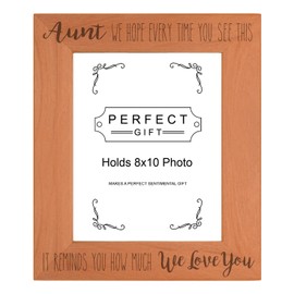 Sentimental Gifts For Aunt Aunt Every Time You See This Reminds How Much We Love You Wood Engraved Portrait 8x10 Photo Frame
