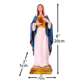 Virgin Mary Statue Sacred Heart Figure Resin Sculpture Savior Figurine Catholic Religious Gift Home Chapel Decoration