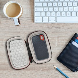 kwmobile Hard Case Compatible with SanDisk Portable SSD 250GB / 500GB / 1TB / 2TB - Case for Carrying Portable SSD Drive - Blue