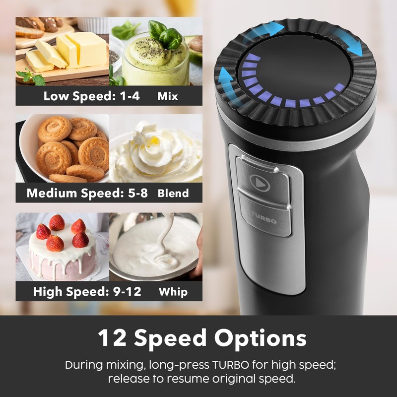 2-In-1 Hand Mixer Immersion Blender Electric Handheld, Portable Hand Blender